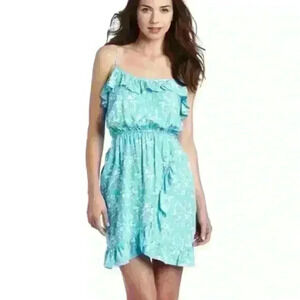 Lilly Pulitzer Kalen Lagoon Green Hey Sailor Flounce Ruffle Wrap Dress Size XS